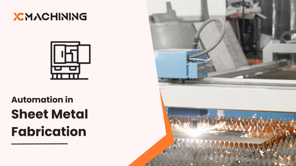 Automated sheet metal fabrication process, improving efficiency and precision in manufacturing.