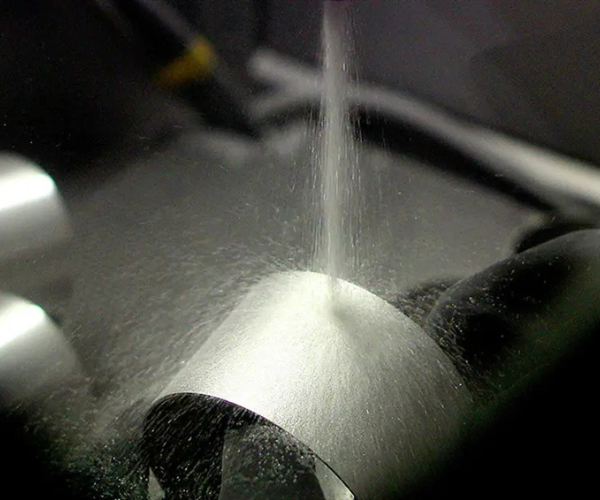 Bead blasting technique for metal finishing.