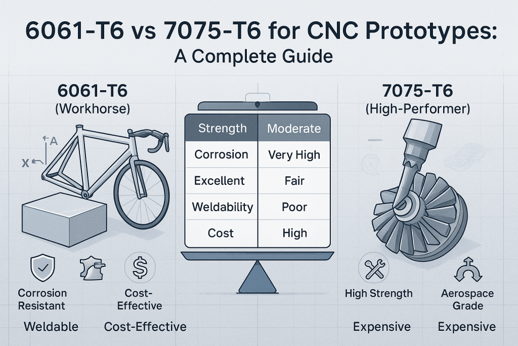 Aluminum 7075-T6 vs 6061-T6 CNC Machining: Cost, Machinability, and Application Selection